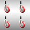 Service Caster 4 Inch 316SS Red Polyurethane Swivel 1 Inch Expanding Stem Caster Set SCC SCC-SS316EX20S414-PPUB-RED-1-4 - alternate 2